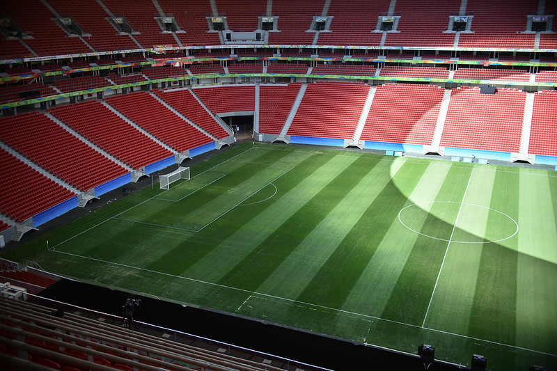 Crise sanitária e esperança de benefícios para a cidade permearam com a realização dos jogos na Arena Brasília (Mané Garrincha