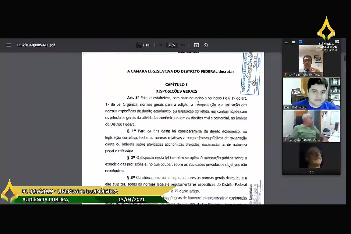 PL de autoria do deputado Delmasso, que busca desburocratização da economia e menor interferência do Estado, foi debatido em audiência pública​ na noite desta quinta-feira 