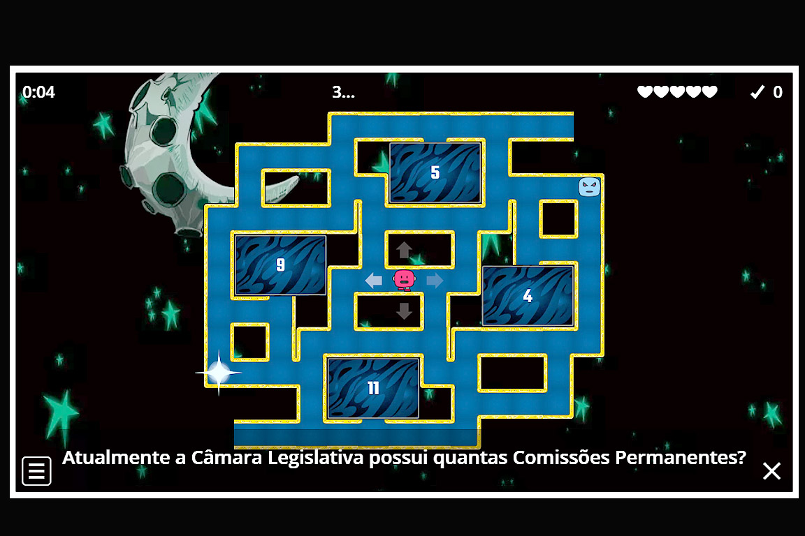 Inspirado no clássico Pac-Man, o desafio é cruzar um labirinto para chegar às respostas sobre a estrutura, organização e o funcionamento da CLDF