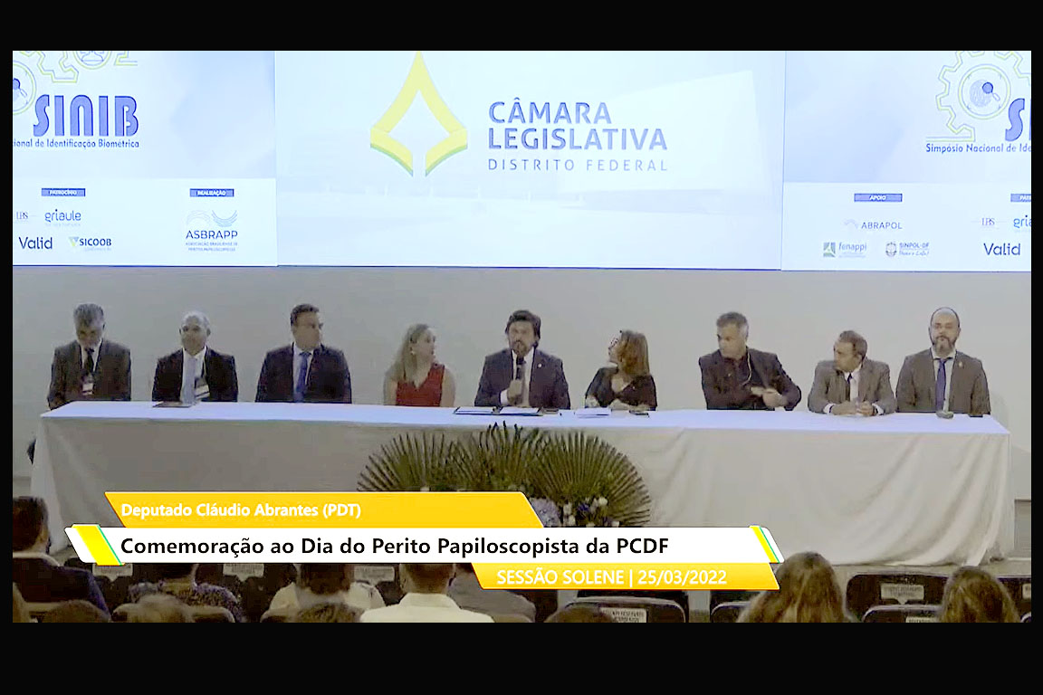 O evento fez parte da programação do Segundo Simpósio Nacional de Identificação Biométrica, organizado pela Associação Brasiliense de Peritos Papiloscopistas (Asbrapp)