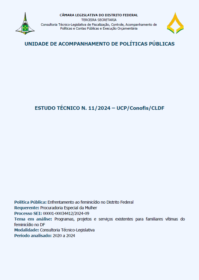 Capa Estudo Técnico n. 11/2024/UCP/CONOFIS/CLDF