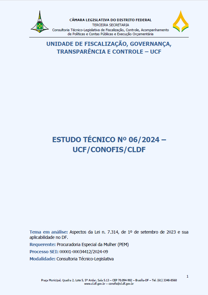 Capa Estudo Técnico nº06/2024/UCF/CONOFIS